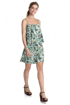 robe fleurs verte